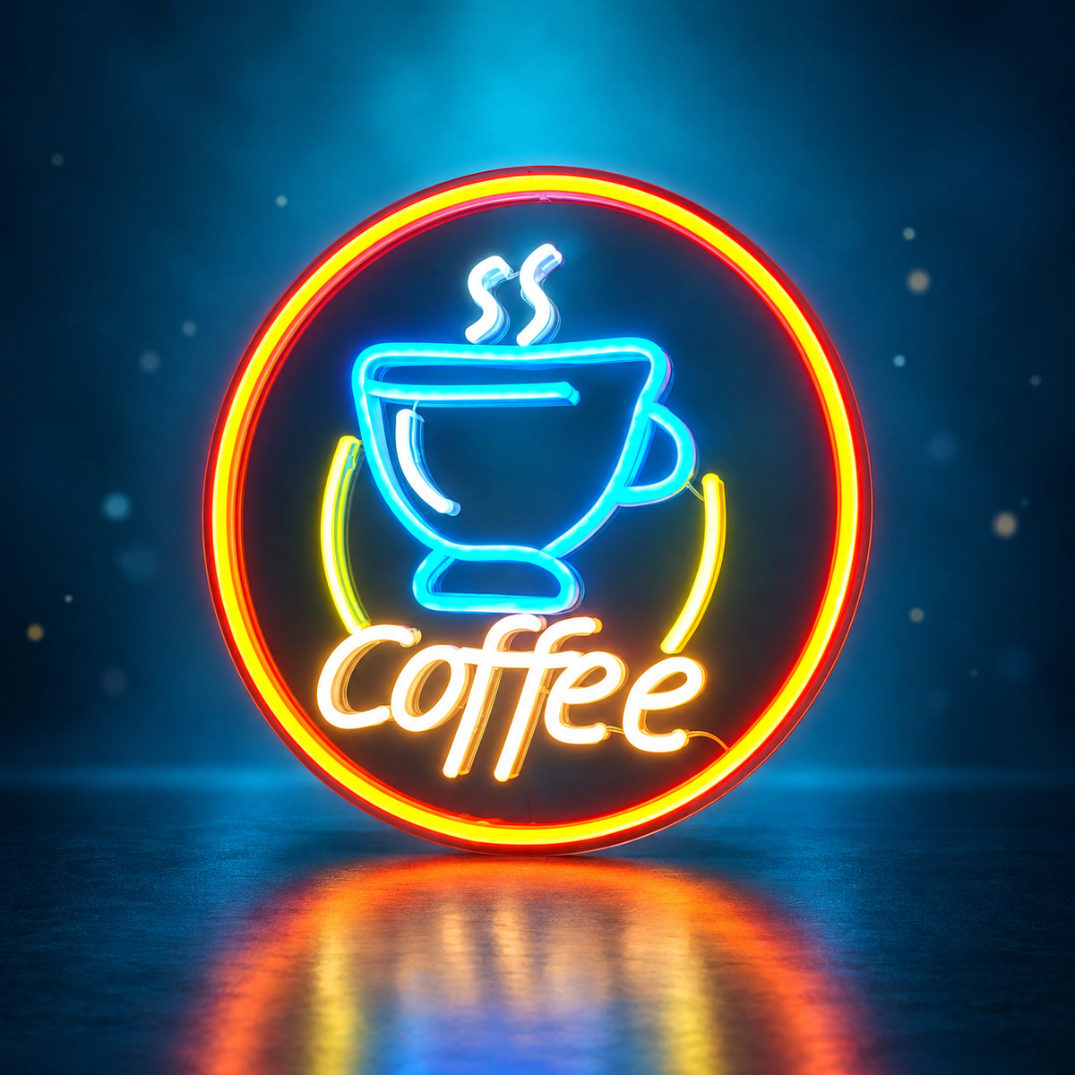 Hot Coffee LED Neon Sign Dimmable Wall Light - Facebook Ad Image