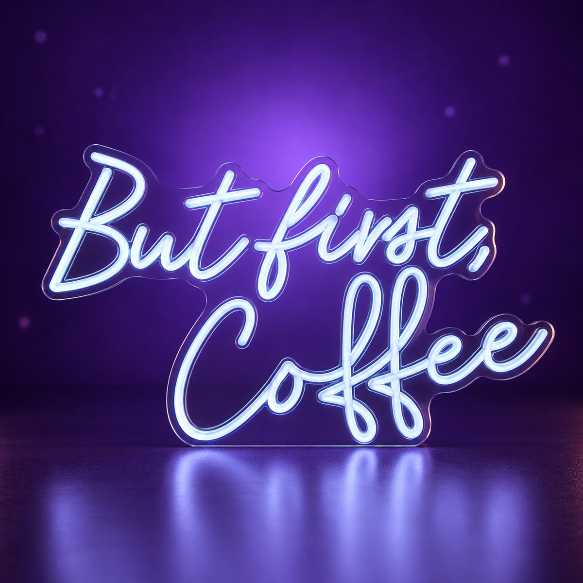 But First Coffee LED Neon Sign for Kitchen & Cafe Wall Decor - Facebook Ad Image