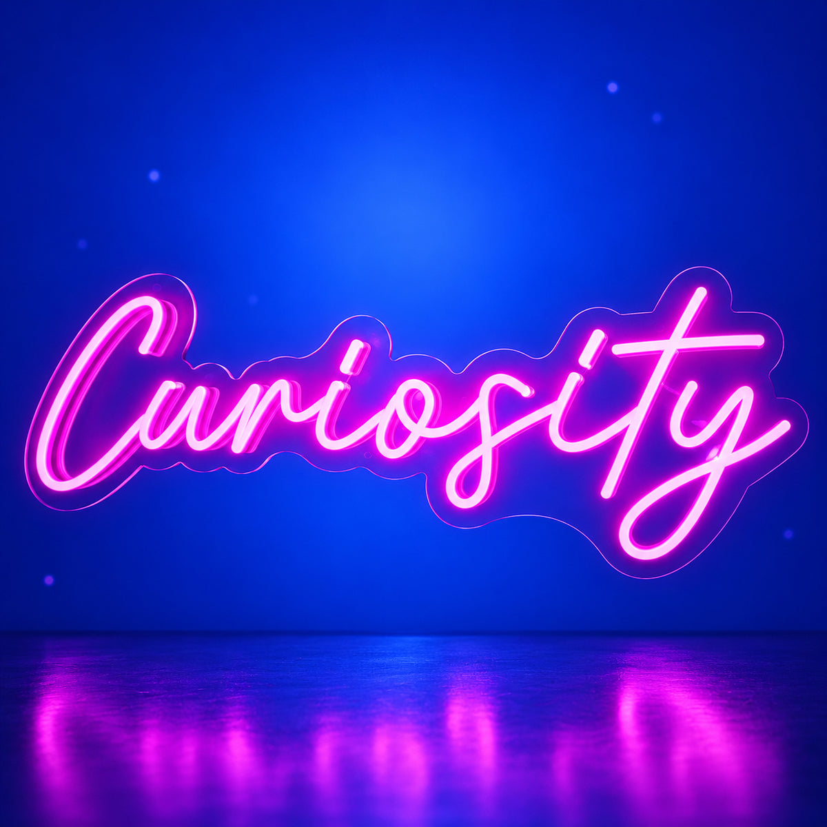Curiosity LED Neon Sign Dimmable Wall Light - Facebook Ad Image