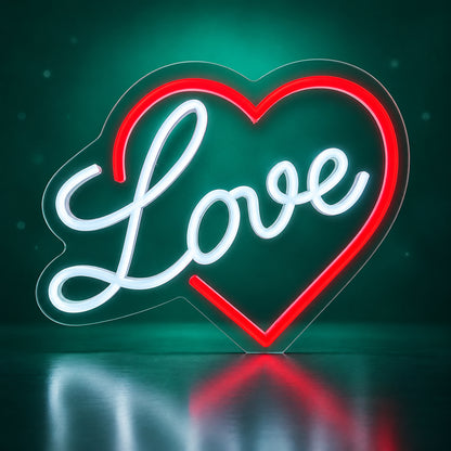 Love Heart LED Neon Sign Framed Heart Design - Facebook Ad Image