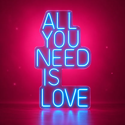 All You Need is Love LED Neon Sign Block Capital Letters - Facebook Ad Image