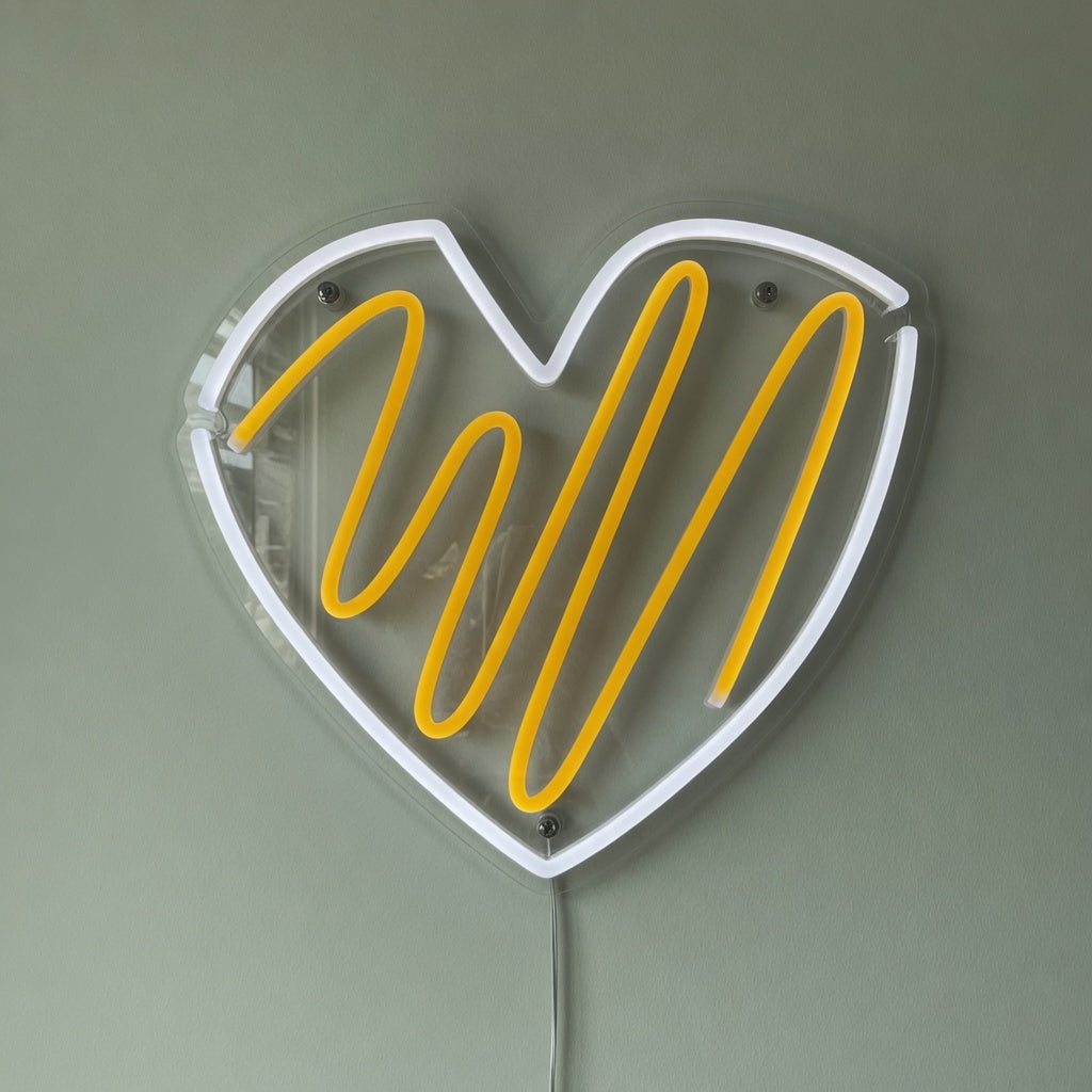 Heart LED Neon Sign Script in Heart Outline - Facebook Ad Image