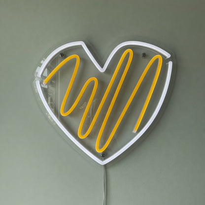 Heart LED Neon Sign Script in Heart Outline - Facebook Ad Image