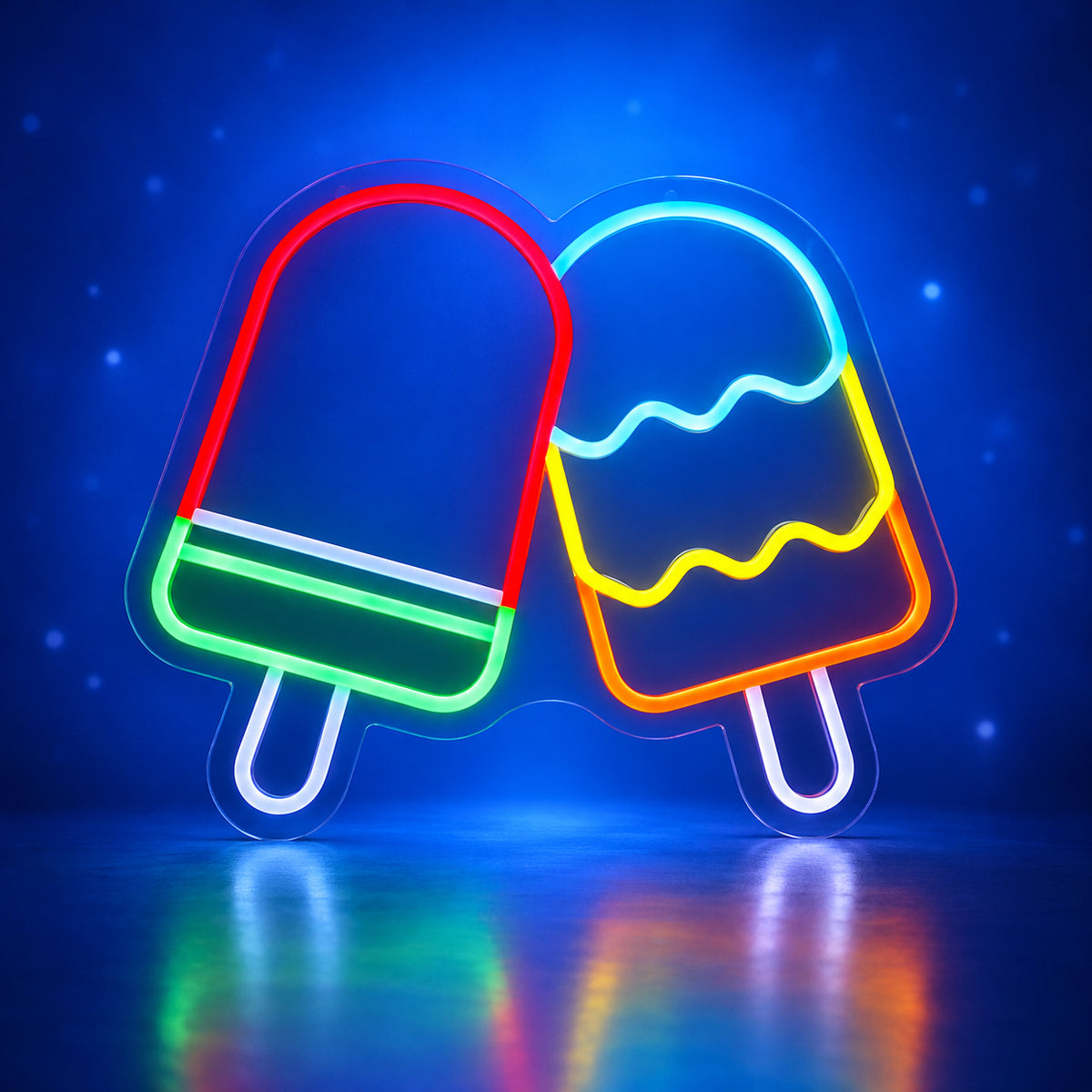 Ice Cream LED Neon Sign Twin Popsicle Design - Facebook Ad Image