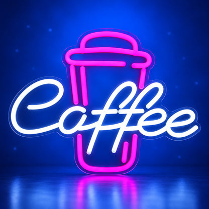 Coffee Cup LED Neon Sign for Man Cave Dimmable Wall Decor - Facebook Ad Image