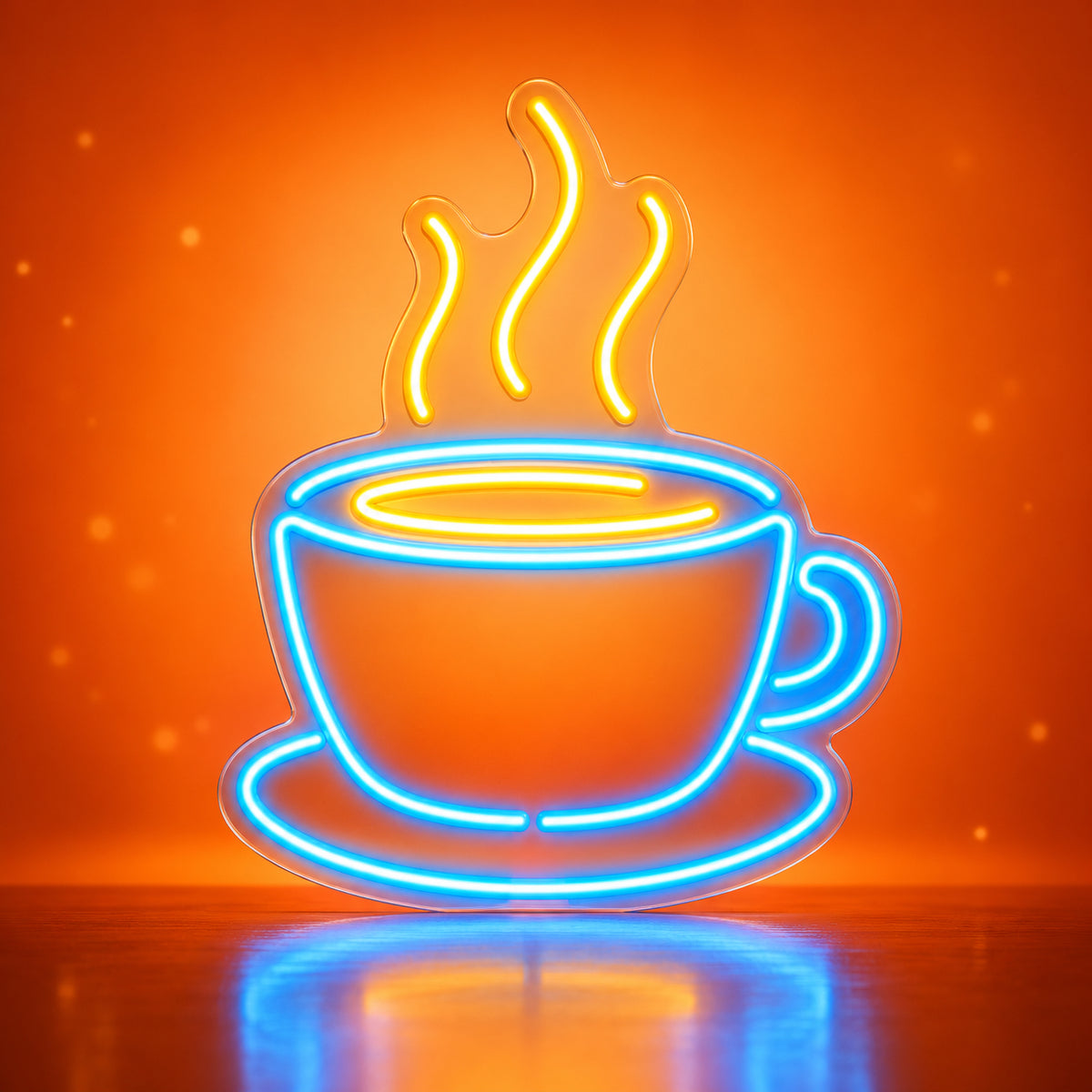 Coffee LED Neon Sign Cup with Rising Steam - Facebook Ad Image