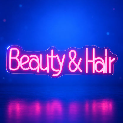 Beauty and Hair LED Neon Sign Dimmable Wall Light - Facebook Ad Image