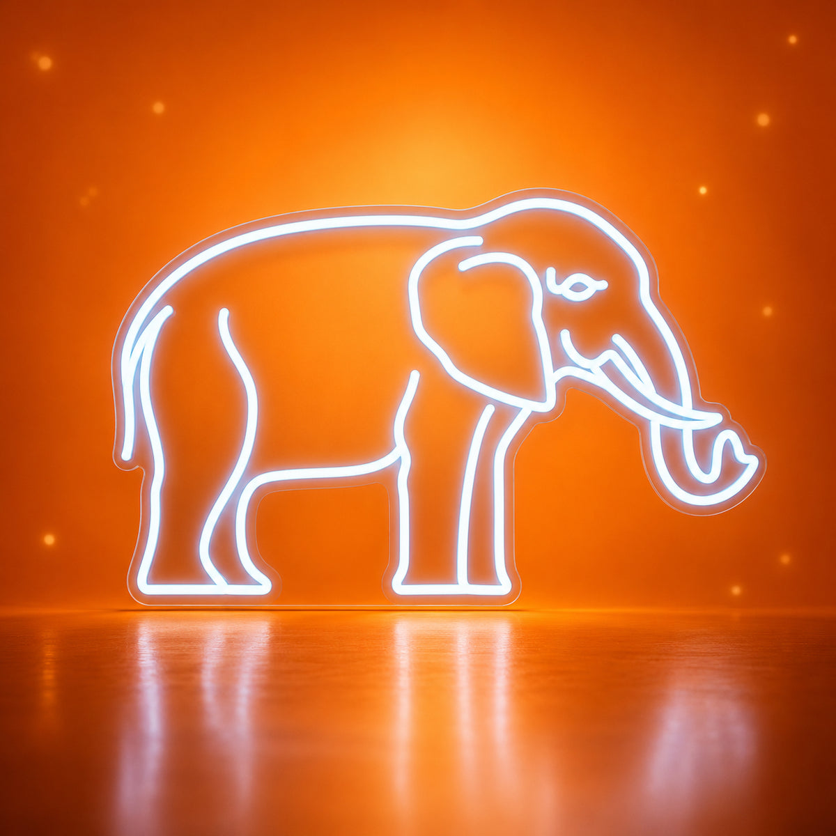 Elephant LED Neon Sign Mural Style Line Art - Facebook Ad Image