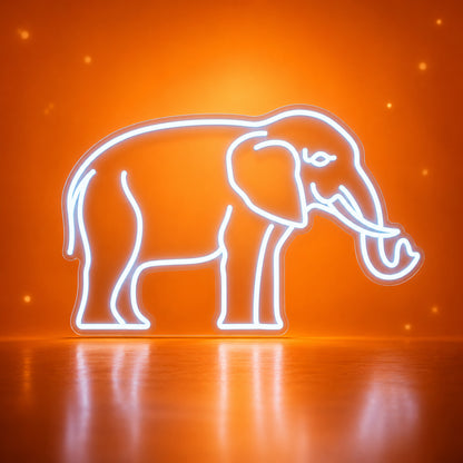 Elephant LED Neon Sign Mural Style Line Art - Facebook Ad Image