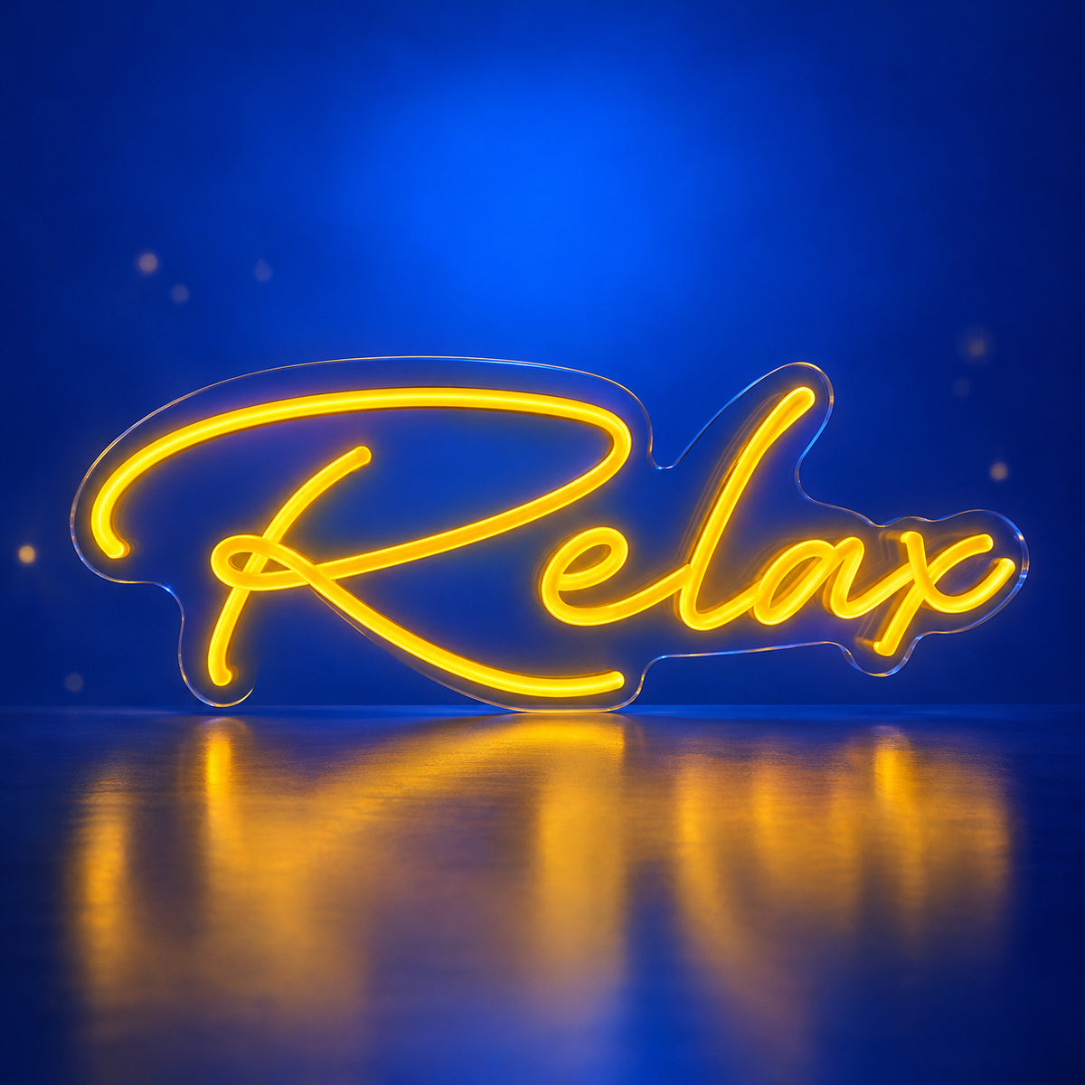 Relax LED Neon Sign Warm Cursive Style - Facebook Ad Image