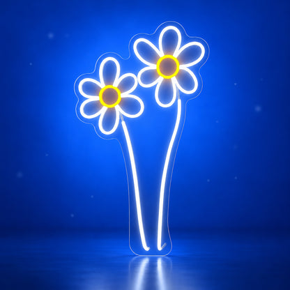 Chamomile Flower LED Neon Sign for Photo Booth Light Up Party Decor - Facebook Ad Image