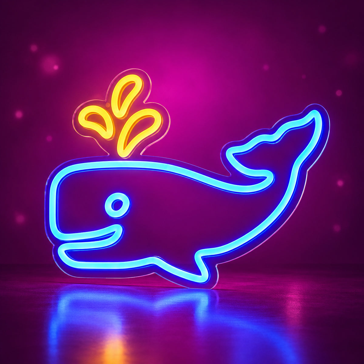 Whale LED Neon Sign for Kids Room Dimmable Wall Decor - Facebook Ad Image