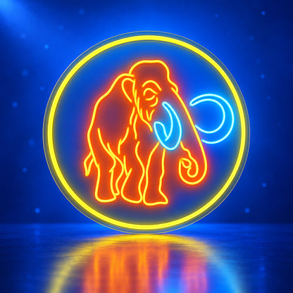 Elephant LED Neon Sign Circle Emblem Design - Facebook Ad Image
