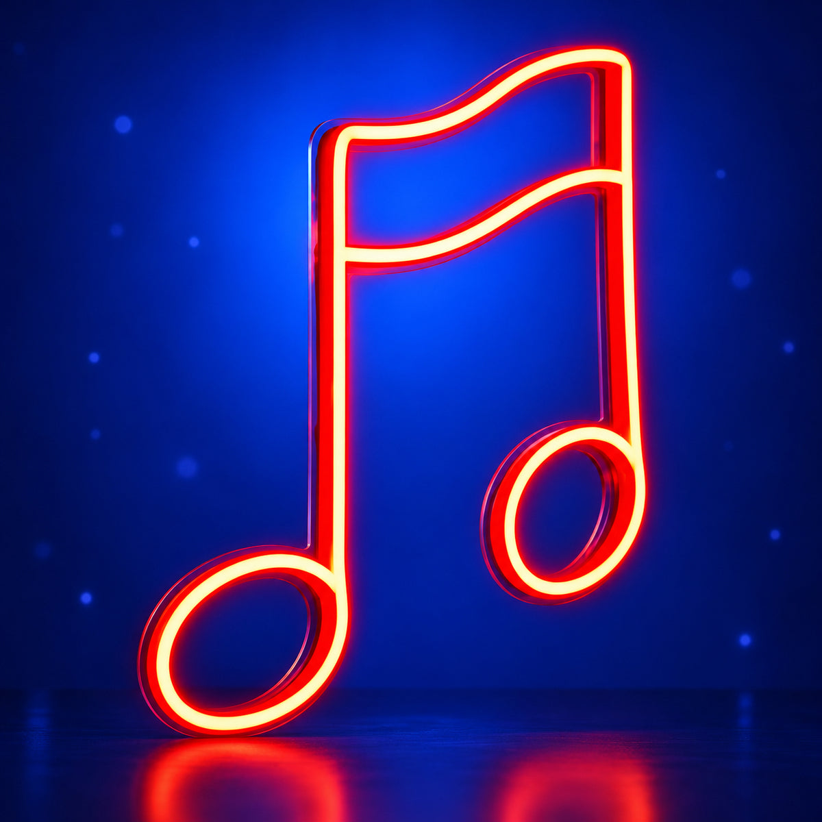 Music Note LED Neon Sign for Man Cave Dimmable Wall Decor - Facebook Ad Image