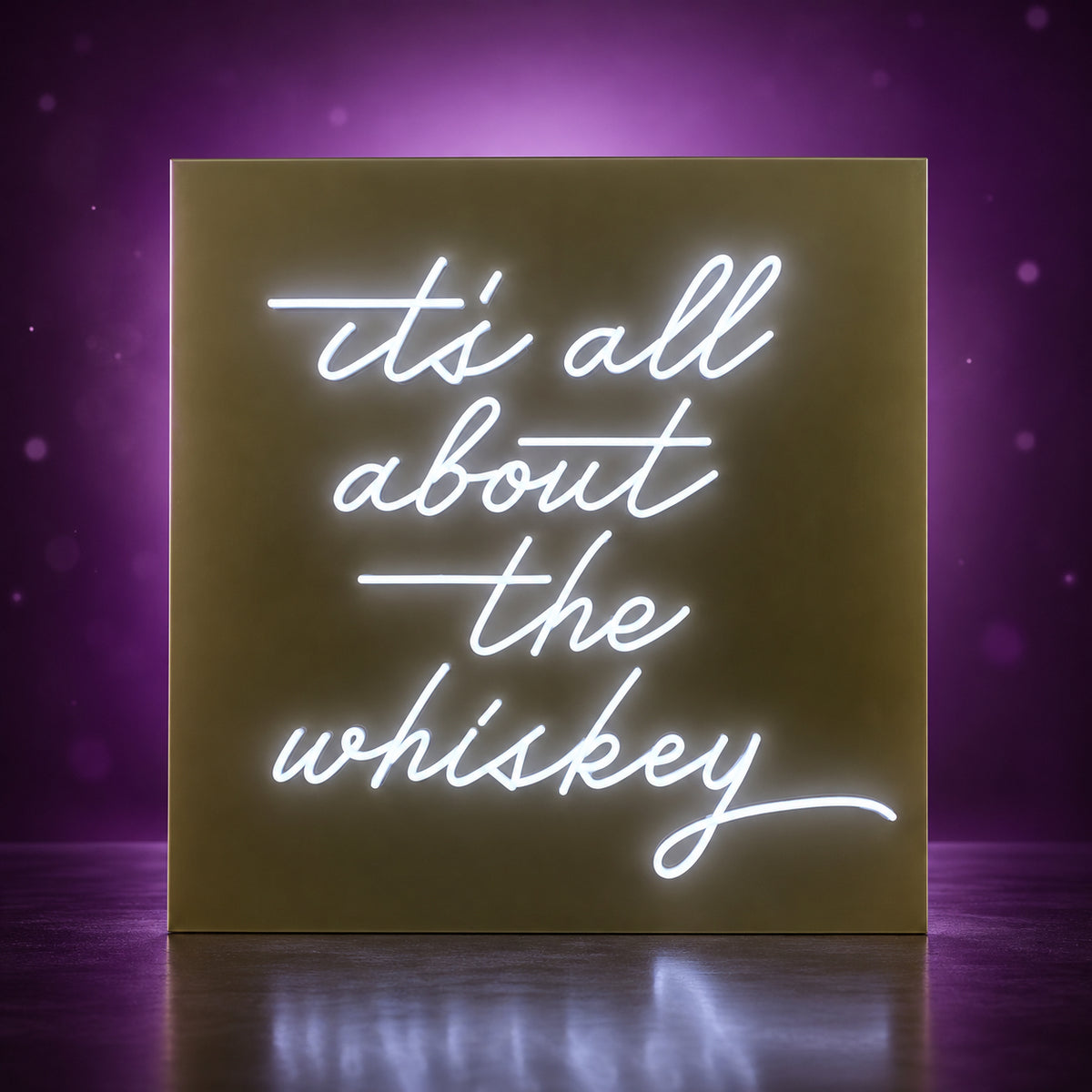 It's All About The Whiskey LED Neon Sign Dimmable Wall Light - Facebook Ad Image