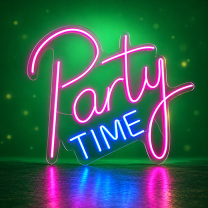 Party Time LED Neon Sign for Wedding Dimmable Backdrop Light - Facebook Ad Image