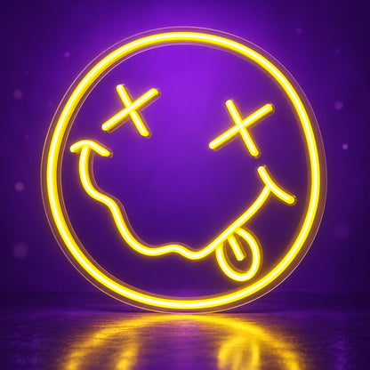 Nirvana Smiley Face LED Neon Sign Classic Smiley Design - Facebook Ad Image