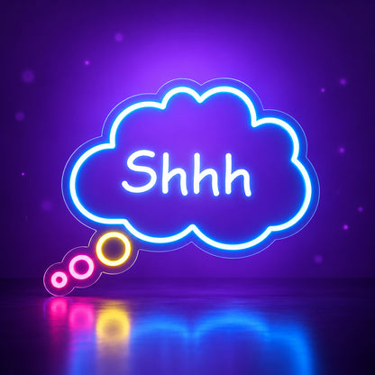 Shhh Keep Quiet And People Sleeping LED Neon Sign Dimmable Wall Light - Facebook Ad Image