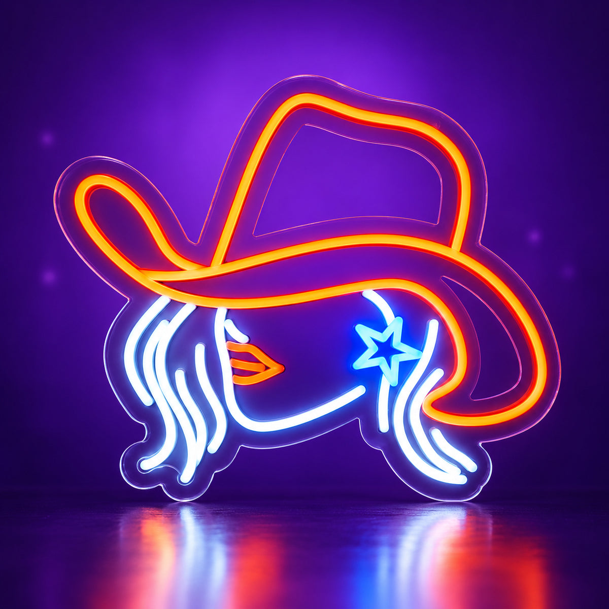 Cowgirl LED Neon Sign for Salon Light Up Business Decor - Facebook Ad Image