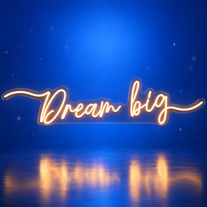 Dream Big LED Neon Sign Rustic Board Script - Facebook Ad Image