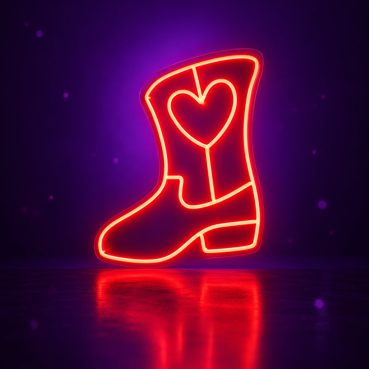 Cowgirl Boot Heart LED Neon Sign Dimmable Wall Light - Facebook Ad Image