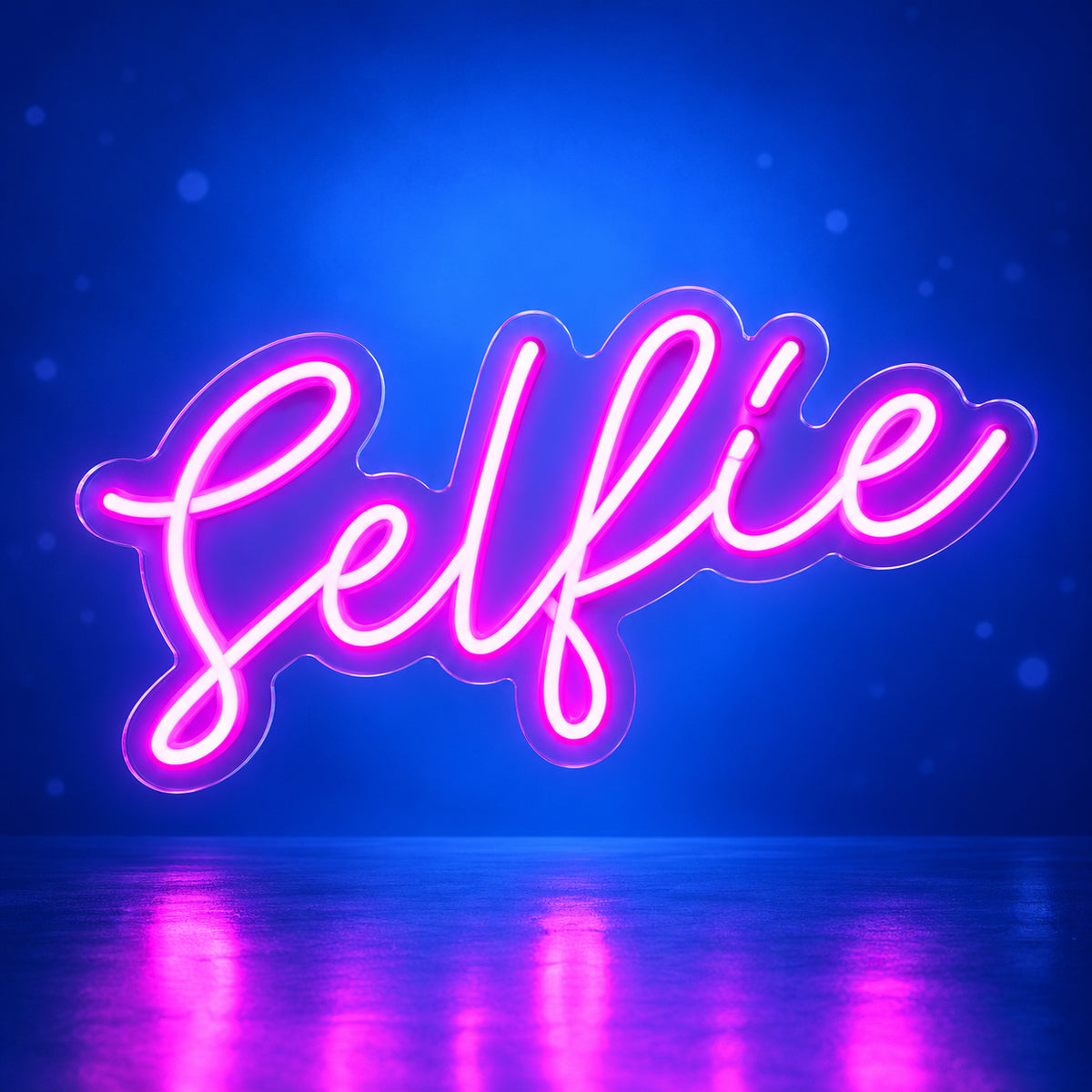 Selfie LED Neon Sign Garden Glow Script - Facebook Ad Image