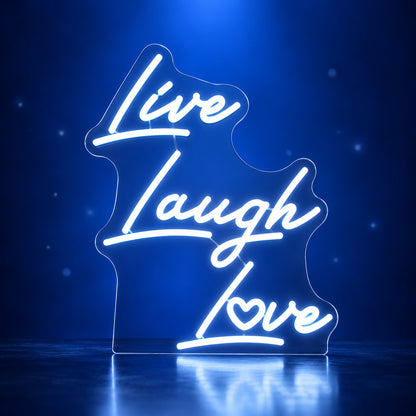 Live Laugh Love LED Neon Sign Slanted Script Stack - Facebook Ad Image