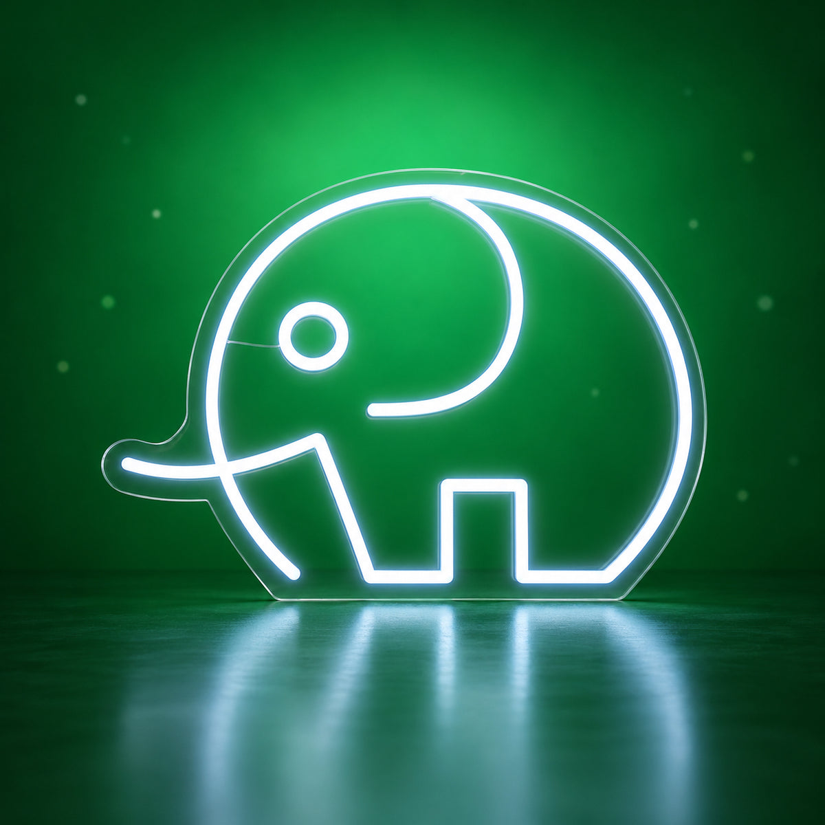 Elephant LED Neon Sign Grass Wall Outline - Facebook Ad Image