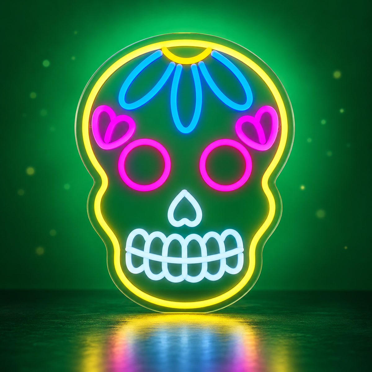 Day of The Dead Skull LED Neon Sign Dimmable Wall Light - Facebook Ad Image