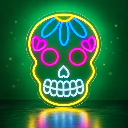Day of The Dead Skull LED Neon Sign Dimmable Wall Light - Facebook Ad Image