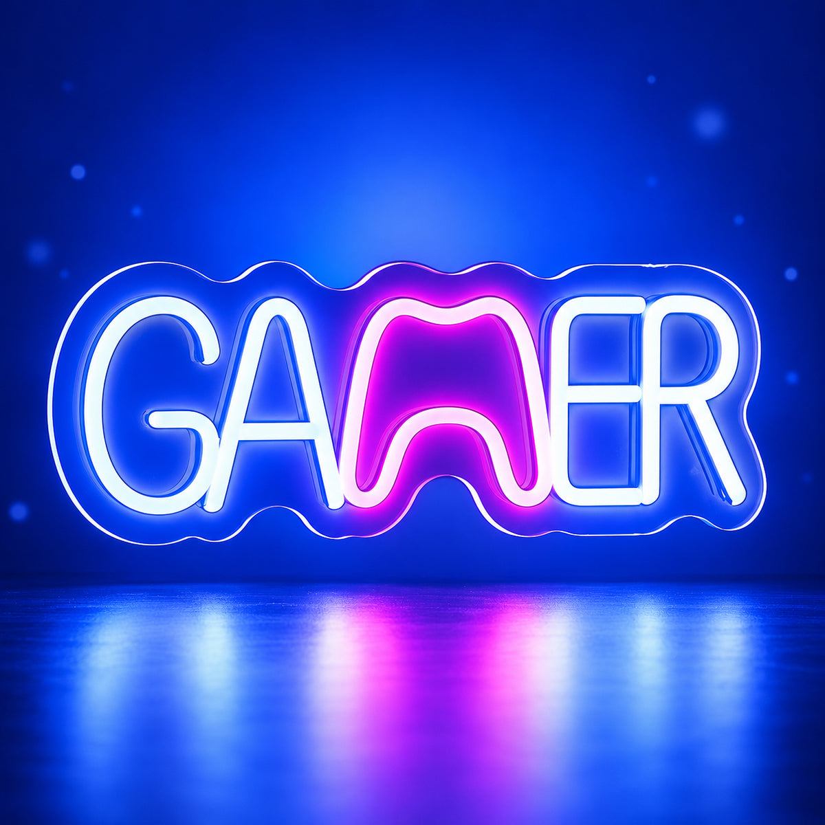 Gamer LED Neon Sign for Man Cave Dimmable Wall Decor - Facebook Ad Image