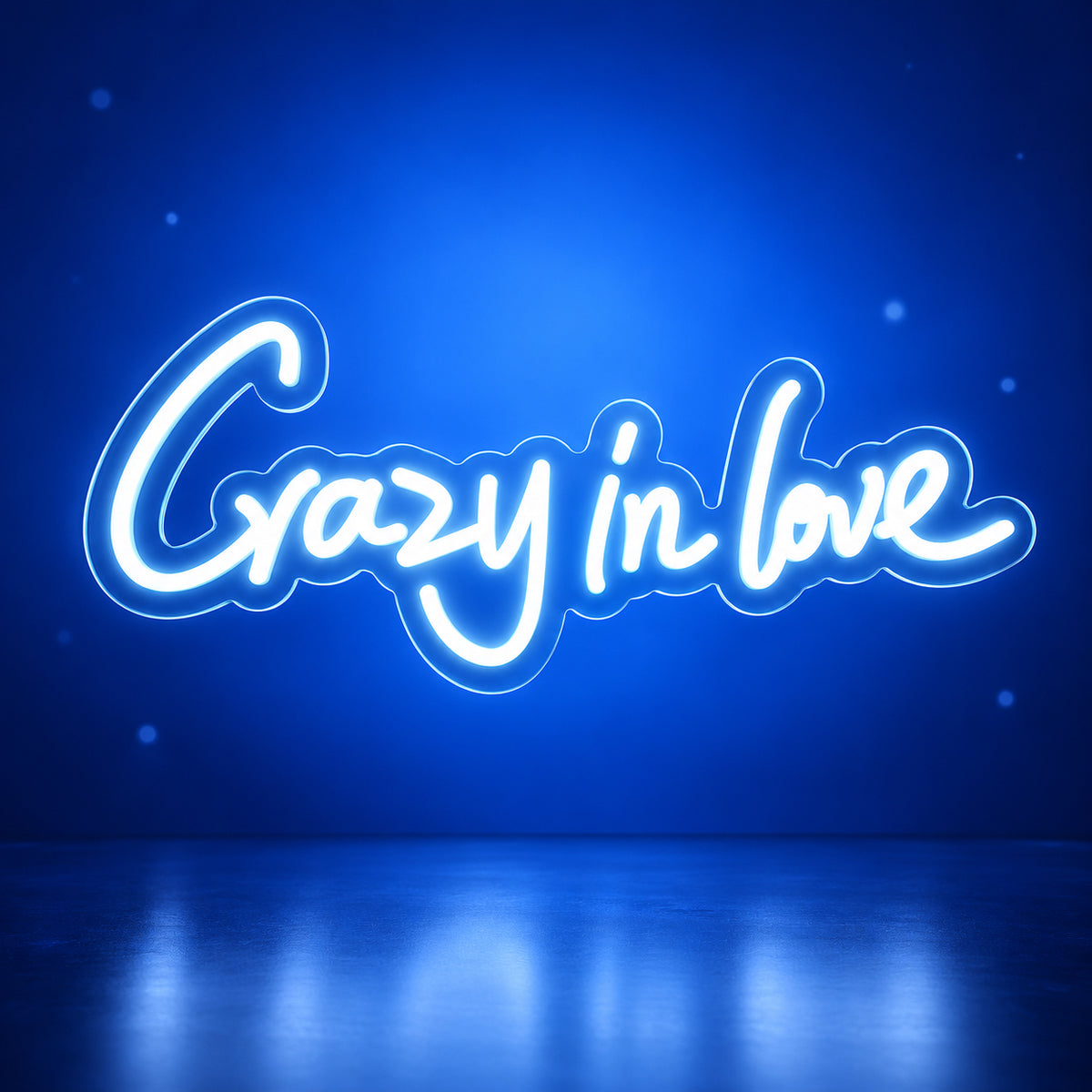 Crazy in Love LED Neon Sign Greenery Wall Script - Facebook Ad Image