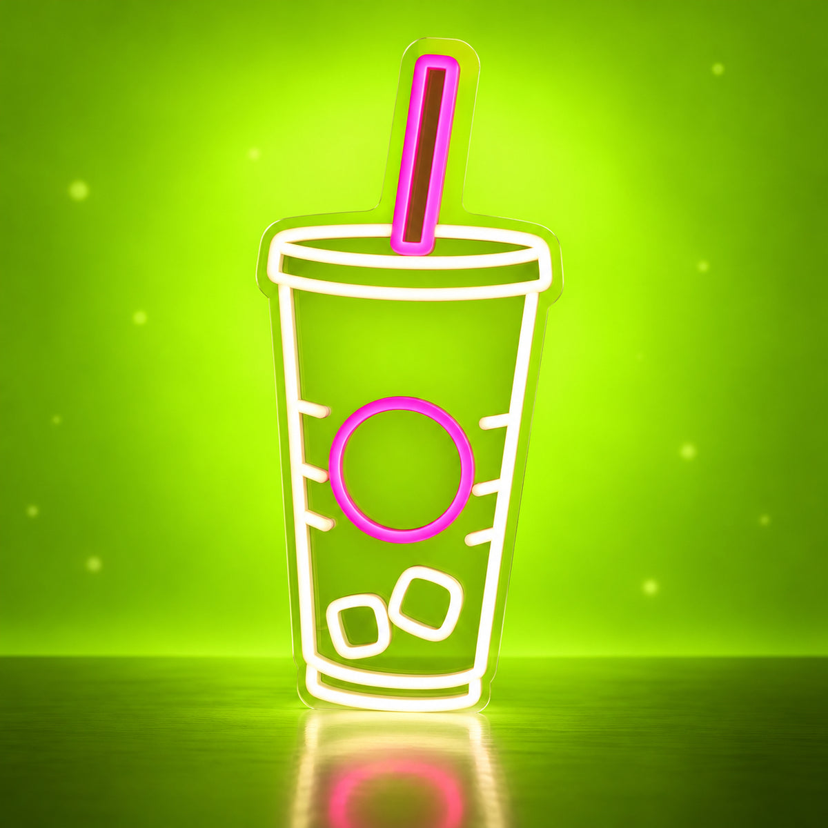 Fountain Drink Soda Cup and Straw LED Neon Sign Dimmable Wall Light - Facebook Ad Image