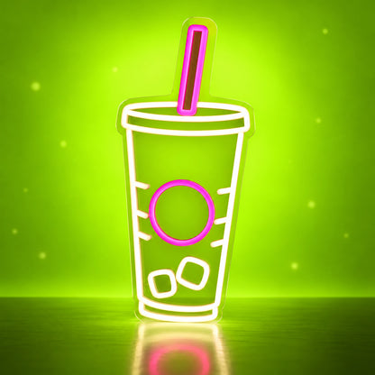 Fountain Drink Soda Cup and Straw LED Neon Sign Dimmable Wall Light - Facebook Ad Image