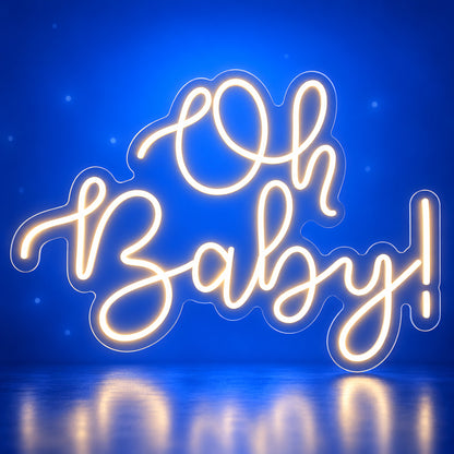 Oh Baby LED Neon Sign Statement Script Design - Facebook Ad Image