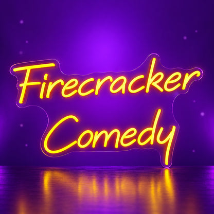 Firecracker Comedy LED Neon Sign Dimmable Wall Light - Facebook Ad Image