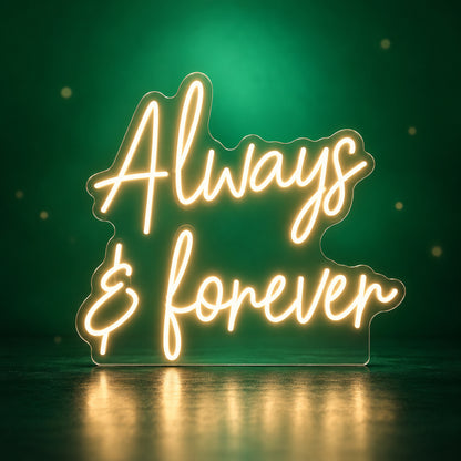 Always and Forever Wedding LED Neon Sign Floral Hoop Backdrop - Facebook Ad Image