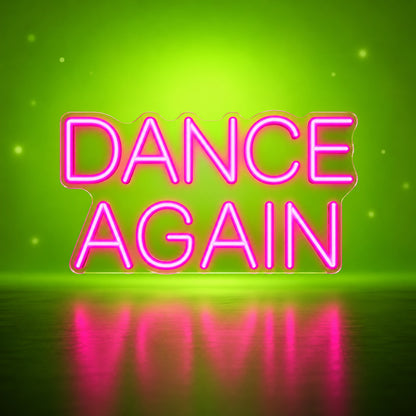 Dance Again LED Neon Sign for Party Dimmable Backdrop Light - Facebook Ad Image