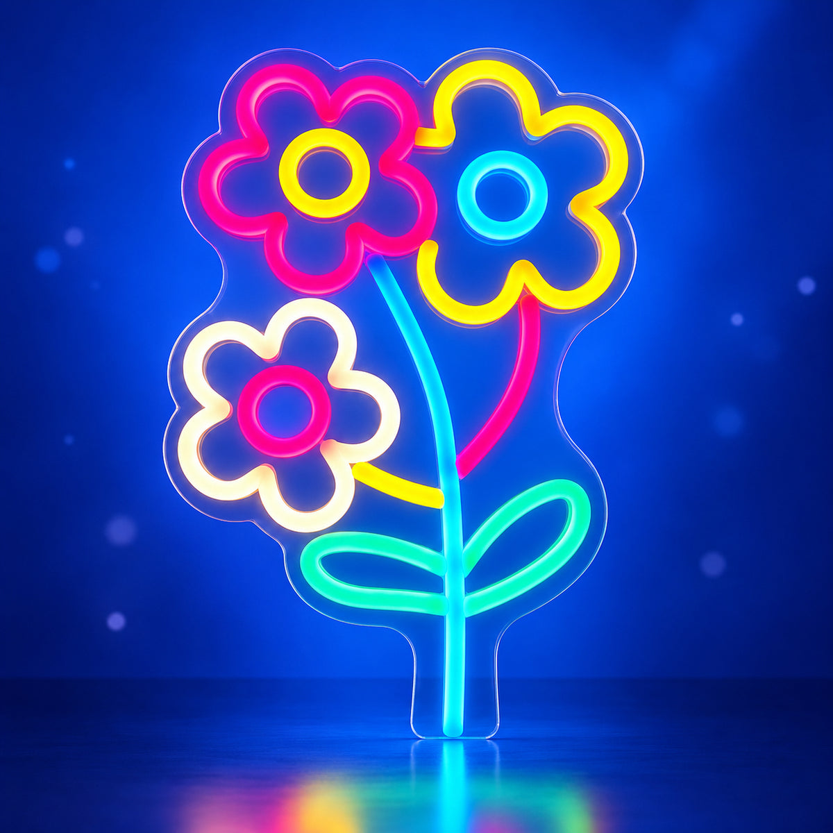 Flower LED Neon Sign Wild Bouquet Design - Facebook Ad Image