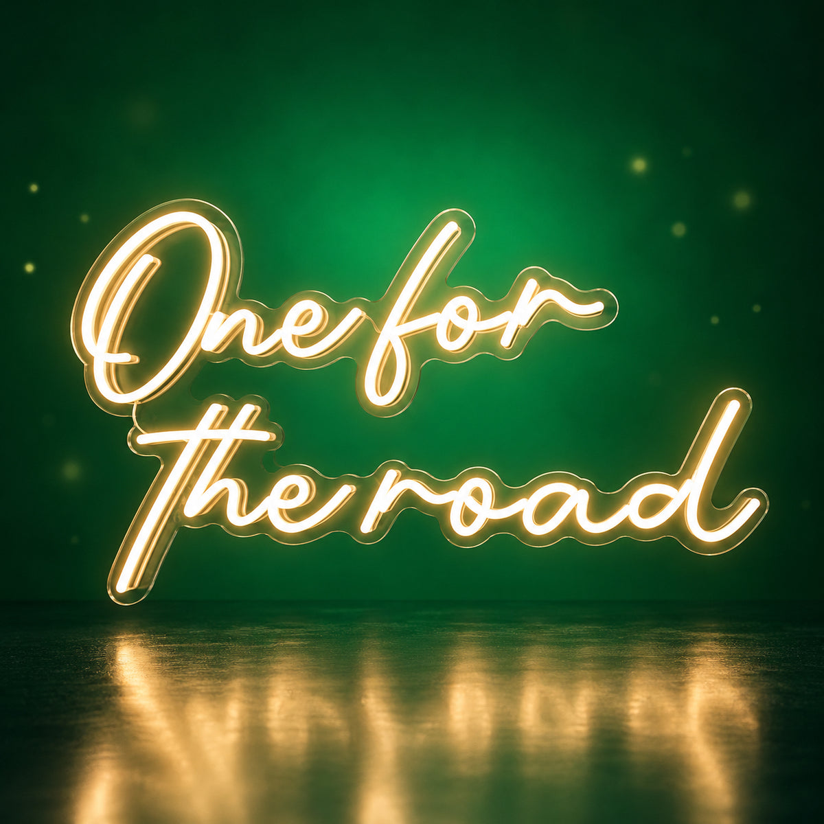 One For The Road LED Neon Sign Brick Wall Script - Facebook Ad Image