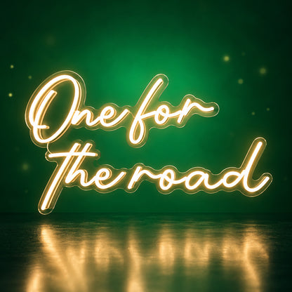 One For The Road LED Neon Sign Brick Wall Script - Facebook Ad Image