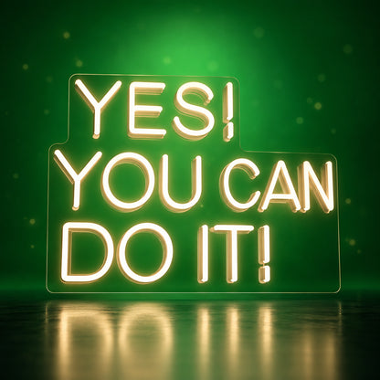 Yes You Can Do it LED Neon Sign Dimmable Wall Light - Facebook Ad Image