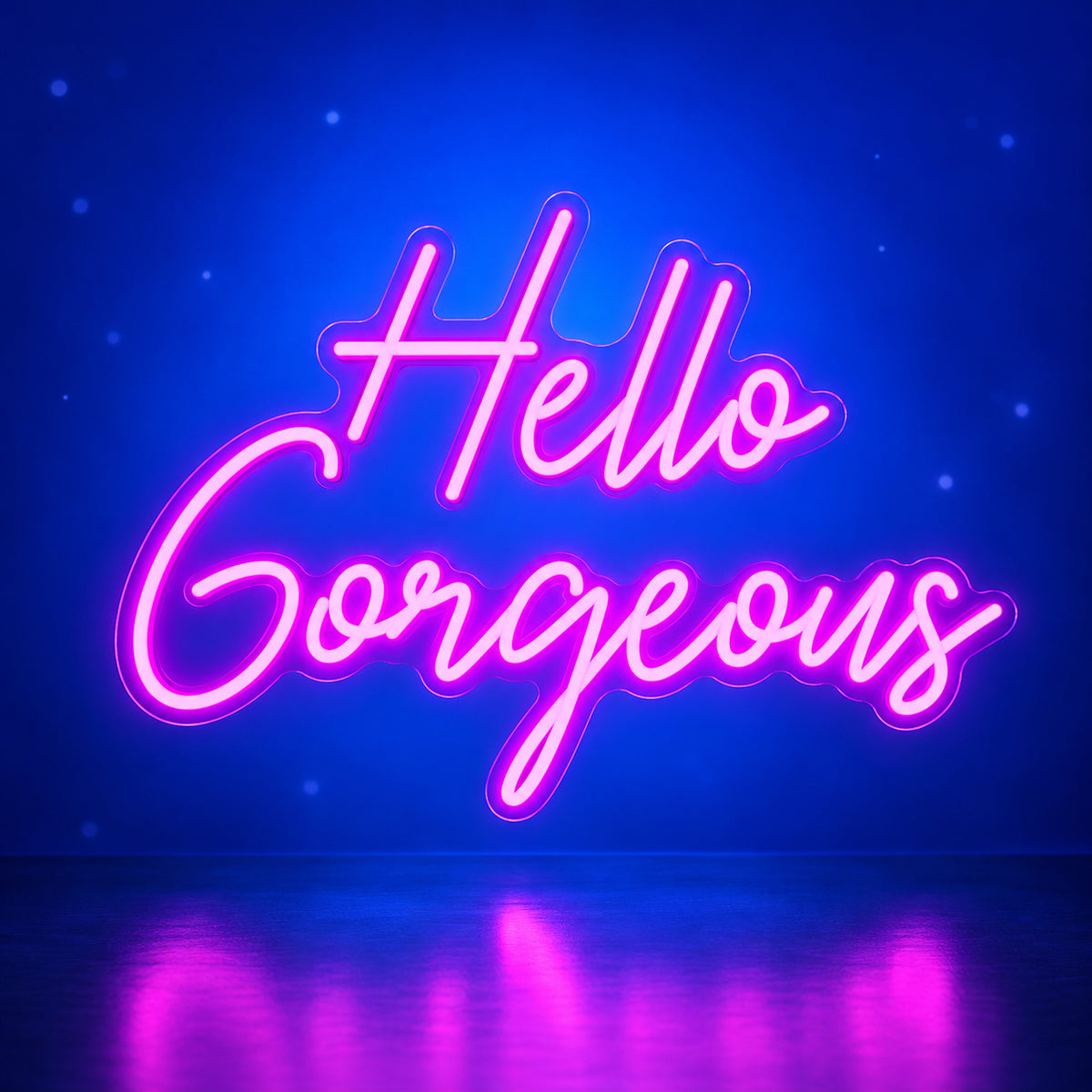 Hello Gorgeous LED Neon Sign for Business Light Up Wall Decor - Facebook Ad Image