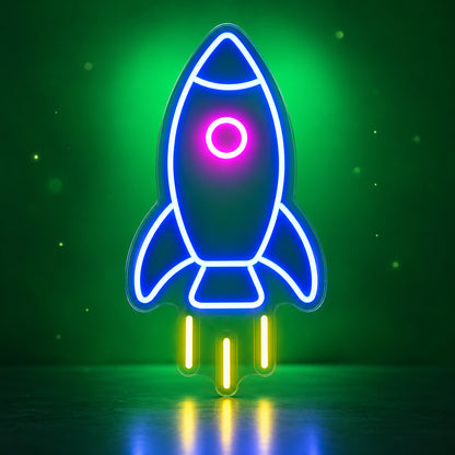 Rocket LED Neon Sign Blasting Rocket Outline - Facebook Ad Image