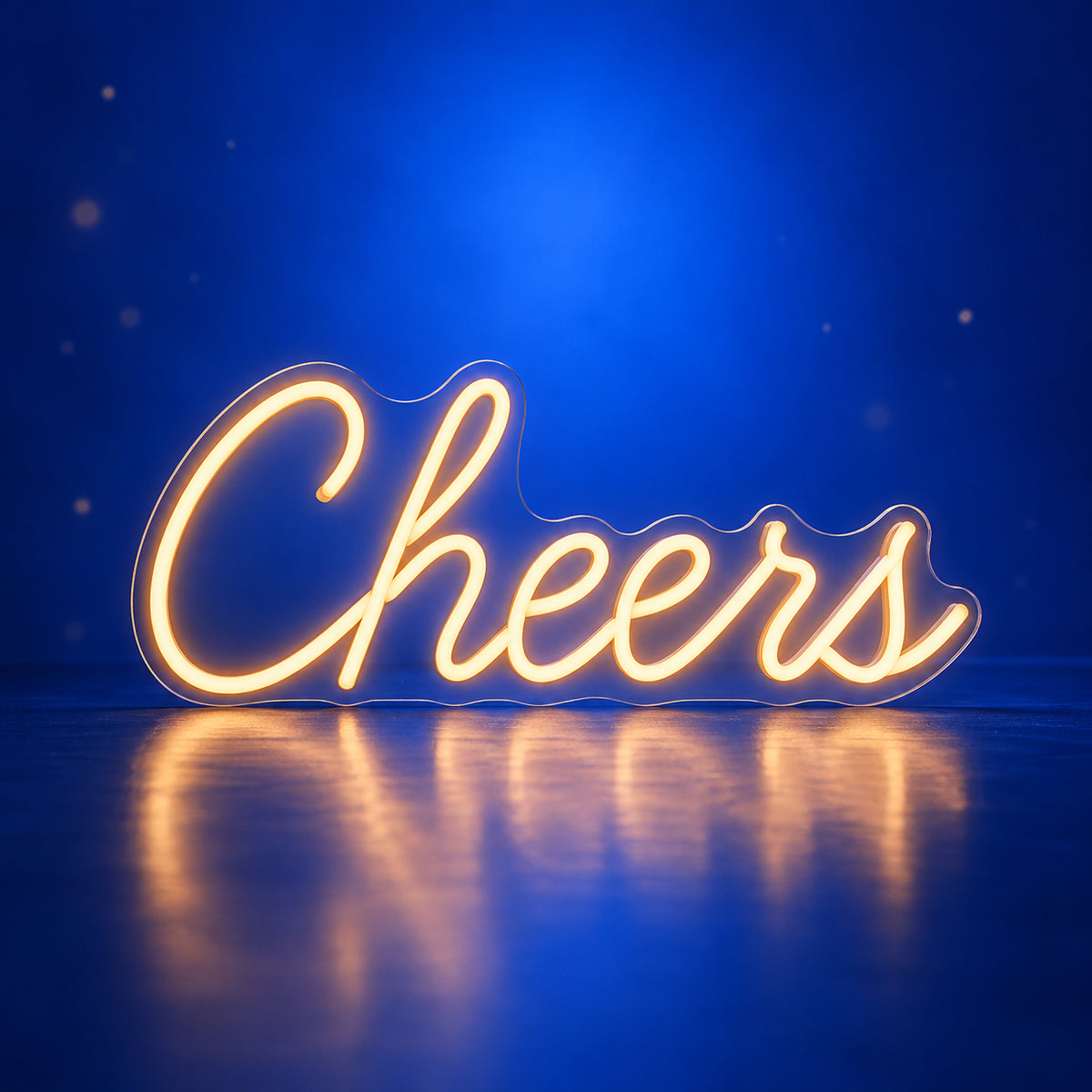 Cheers LED Neon Sign Warm Bedroom Script - Facebook Ad Image