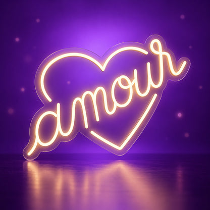 Amour LED Neon Sign for Wedding Light Up Party Decor - Facebook Ad Image