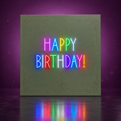 Happy Birthday Party Decor Neon Light - Facebook Ad Image