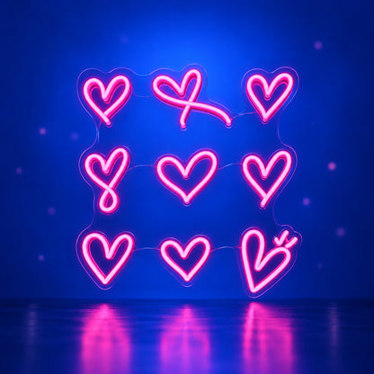 Hearts Neon Sign - Facebook Ad Image