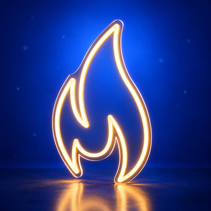 Fire Flame LED Neon Sign Bold Flame Icon - Facebook Ad Image