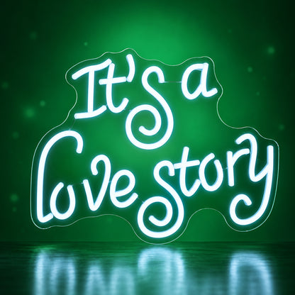It's a Love Story LED Neon Sign Dimmable Wall Light - Facebook Ad Image
